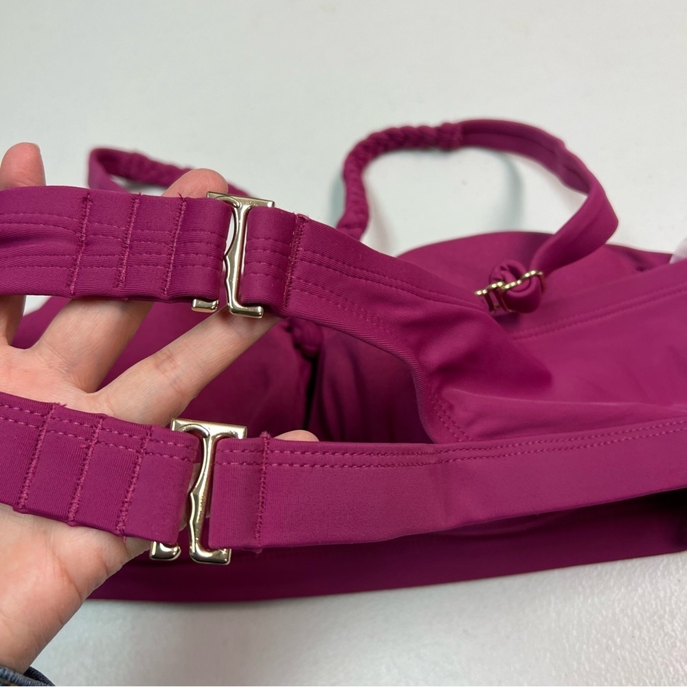Shade & Shore Women’s Purple Braided Strap Bikini Top w/Removable Pads Size 16 - Picture 4 of 8
